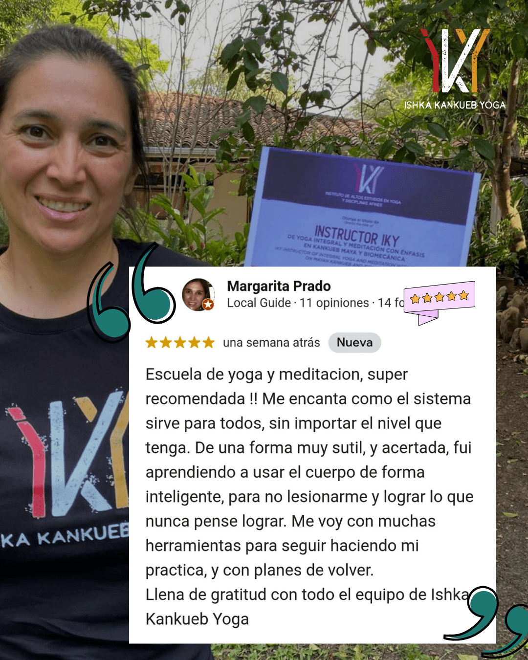 Reseña verificada en Google · egresada IKY